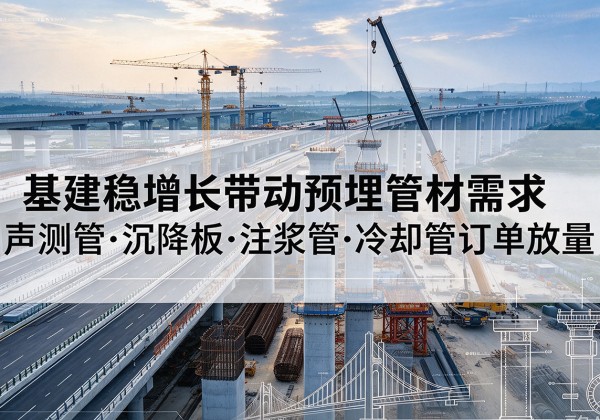 沅陵基建稳增长带动预埋监测管材需求，声测管、沉降板、注浆管订单持续放量